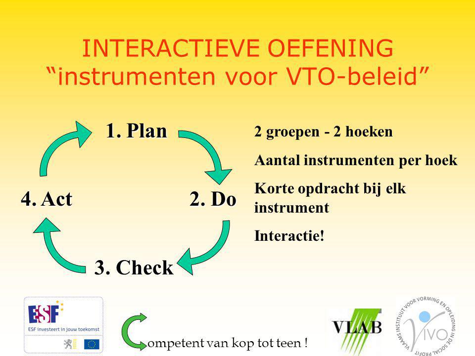 INTERACTIEVE OEFENING instrumenten voor VTO-beleid 1.