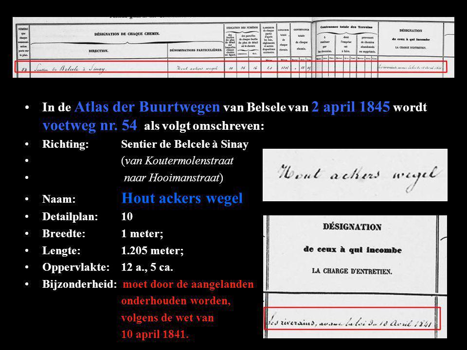 In de Atlas der Buurtwegen van Belsele van 2 april 1845 wordt voetweg nr.