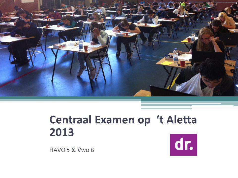 Centraal Examen op ‘t Aletta 2013 HAVO 5 & Vwo 6