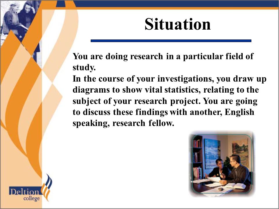 Situation You are doing research in a particular field of study.