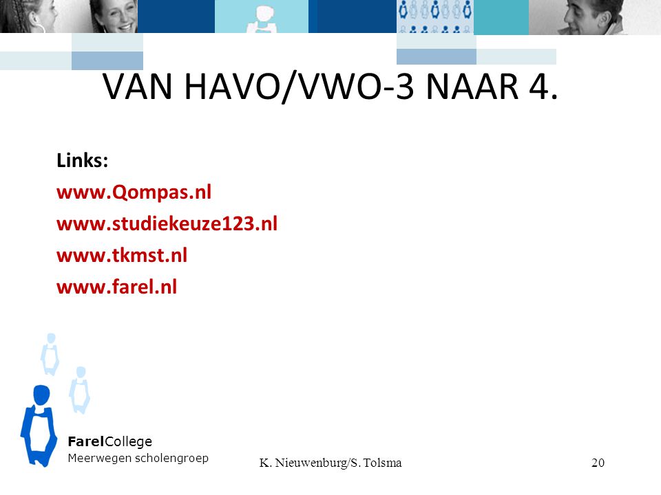 VAN HAVO/VWO-3 NAAR 4. Links: K.